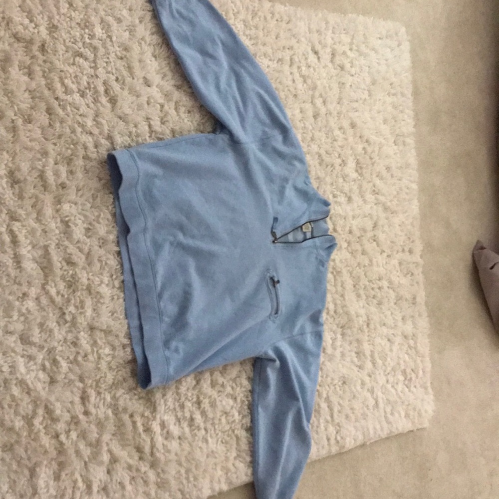Blue quarter zip sweatshirt